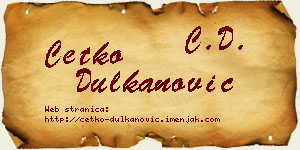Ćetko Dulkanović vizit kartica